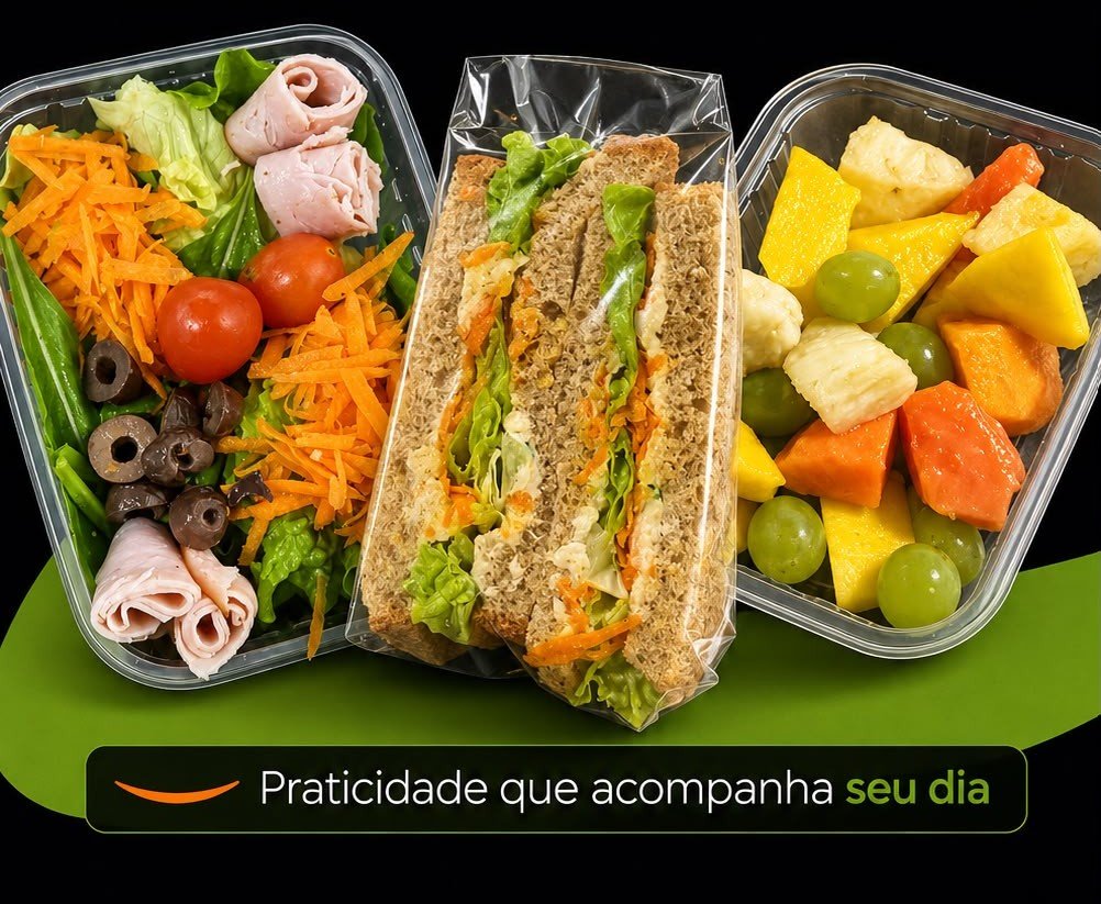 Saladas, lanches naturais e salada de frutas Leve Sempre