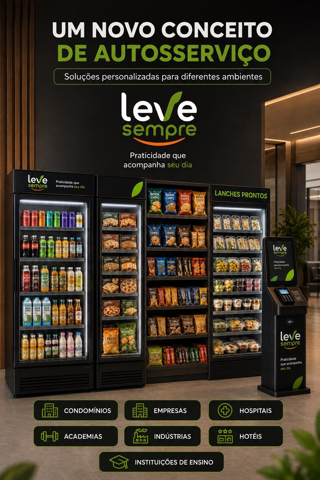 Leve Sempre atende condomínios, empresas, hospitais, academias, indústrias, hotéis e instituições de ensino